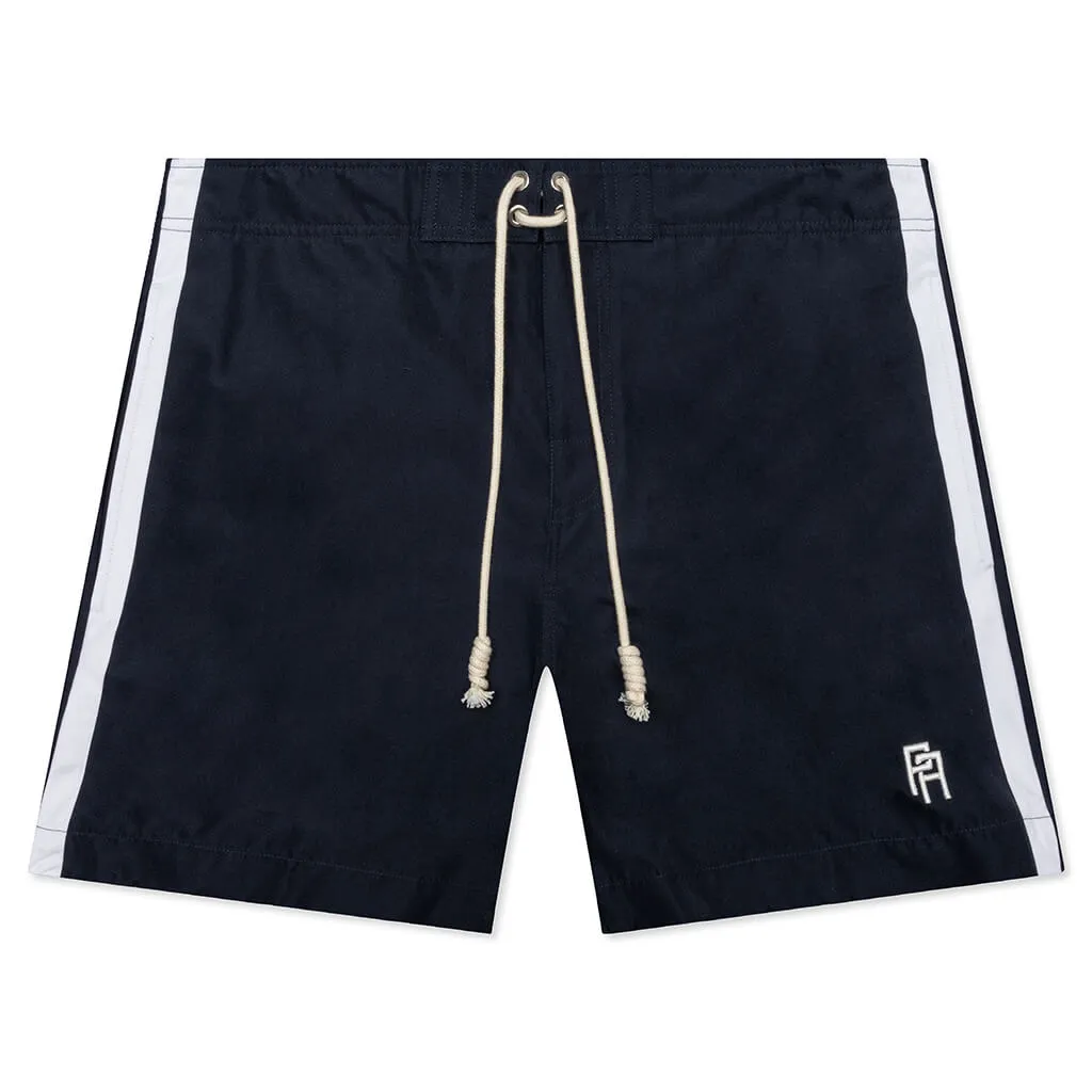 Monogram Swimshort - Navy Blue/White